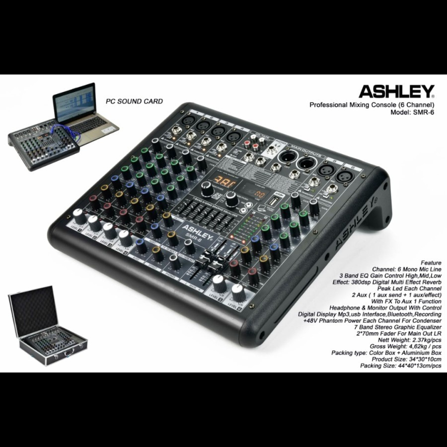 mixer audio ashley smr6 smr 6 (6channel) original ashley