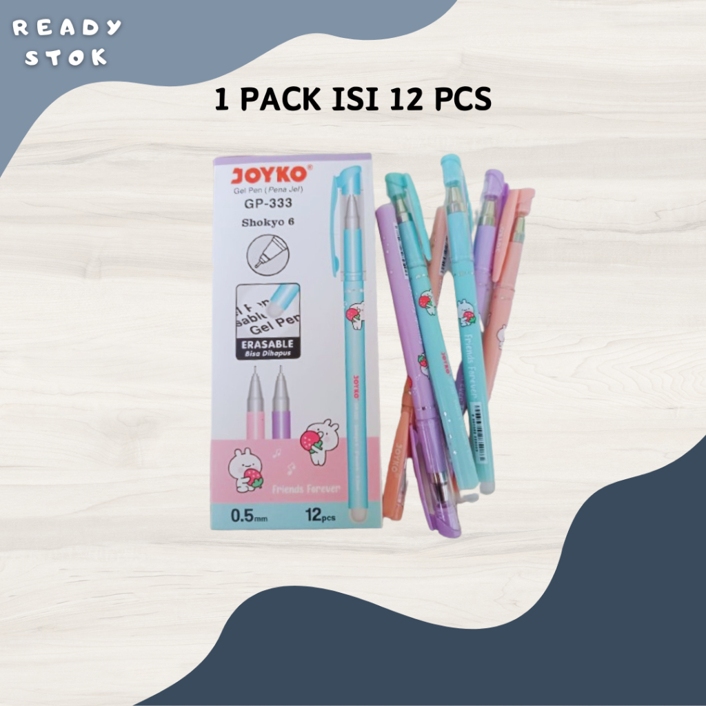

Gel Pen / Balpen Gel / Pulpen Gel Hapus GP-333 JOYKO (PACK)