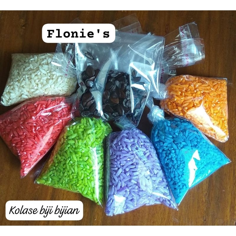 Kolase biji bijian Bahan kolase menempel aneka bijian