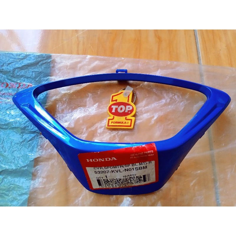 53207-KVL-N01SBM Bingkai List Cover Atas Speedometer spedo Honda Supra X 125 Batman Biru Original AH