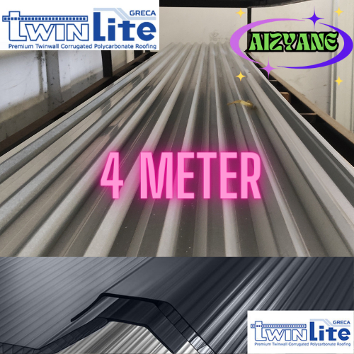 ATAP KANOPI GENTENG TWINLITE GRECA ORI 4 METER POLTCARBONATE PVC 6mm