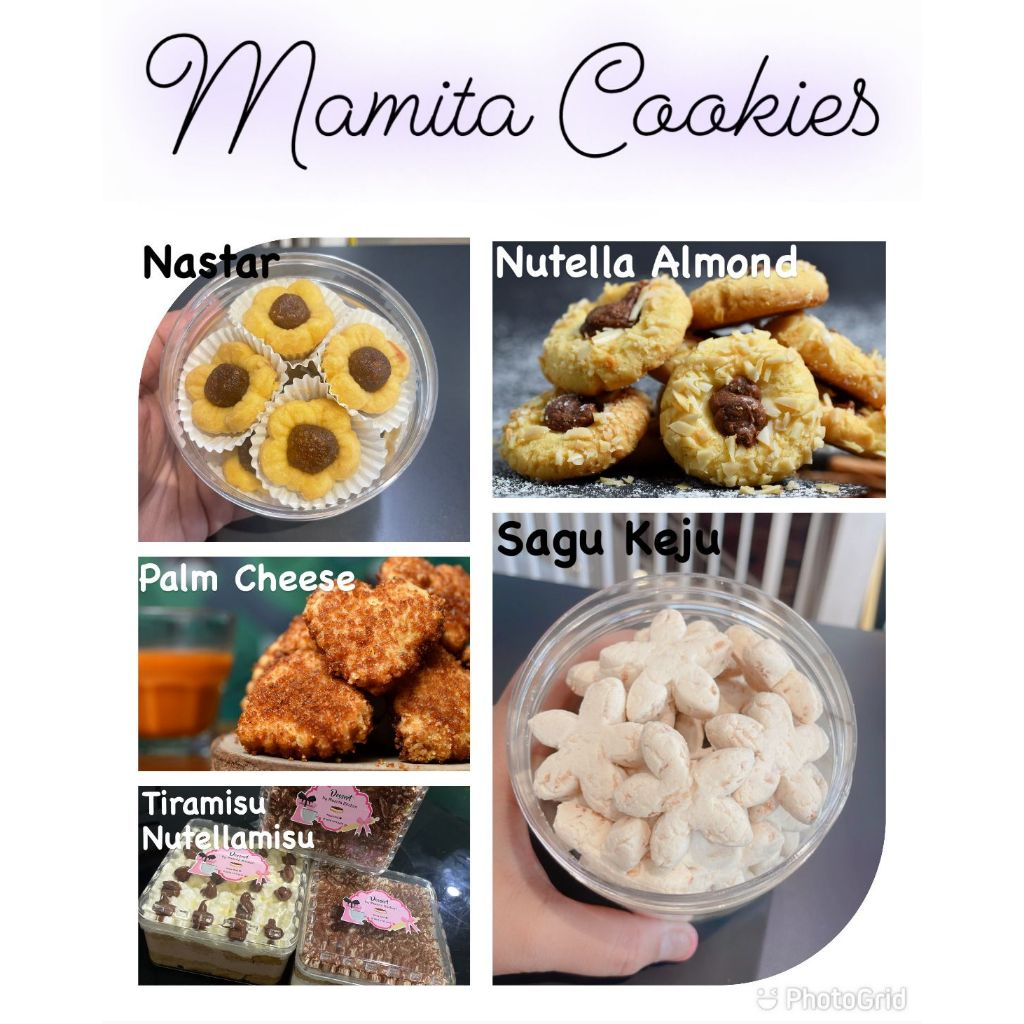 

Kue Kering Kue Lebaran Palm Cheese Nastar Nutella Almond Sagu Keju Tiramisu Nutellamisu