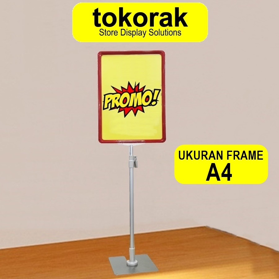 

4ds! Display Harga Frame A4 Label Promo Plat Standing Pop Up Frame A4 Stand Adjustable
