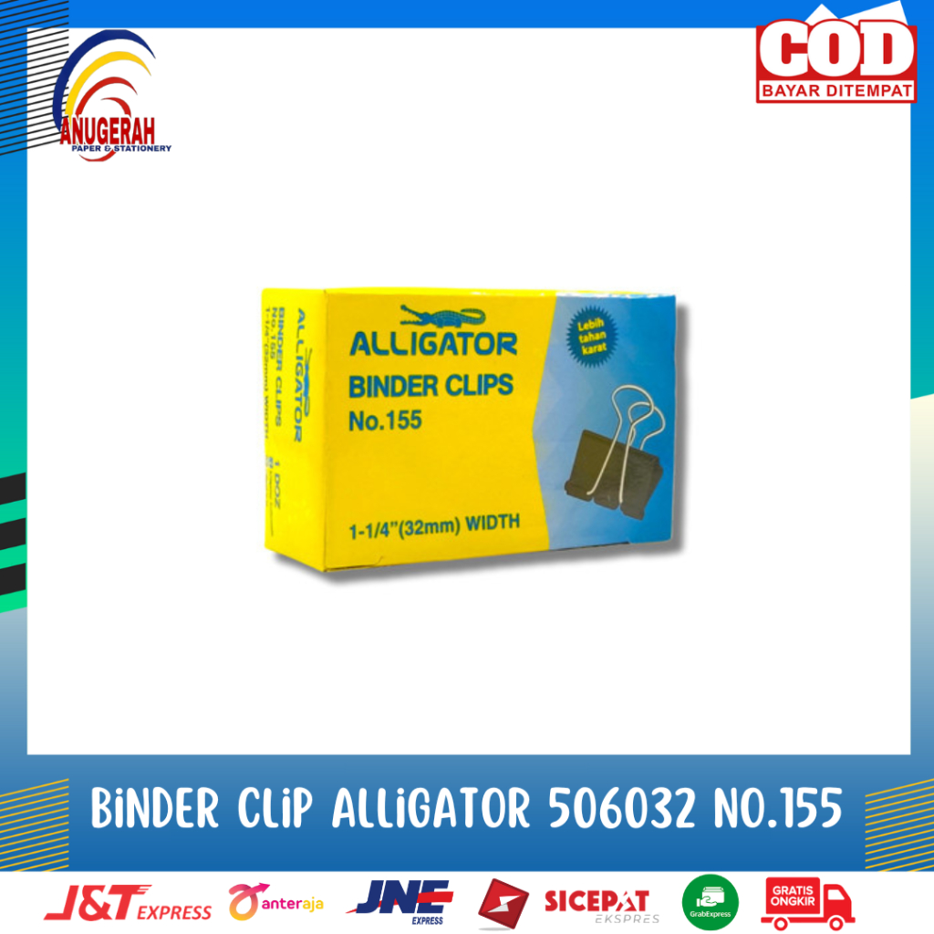 

ALLIGATOR 506032 NO.155 BINDER CLIP (PCS)