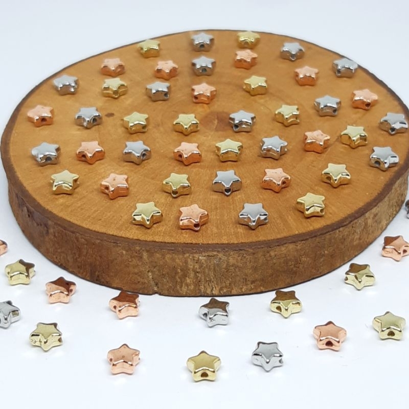 MANIK MOTE SPACER CHARM BENTUK STAR DAN LOVE / BEADS AKRILIK CCB PEMBATAS GELANG KALUNG