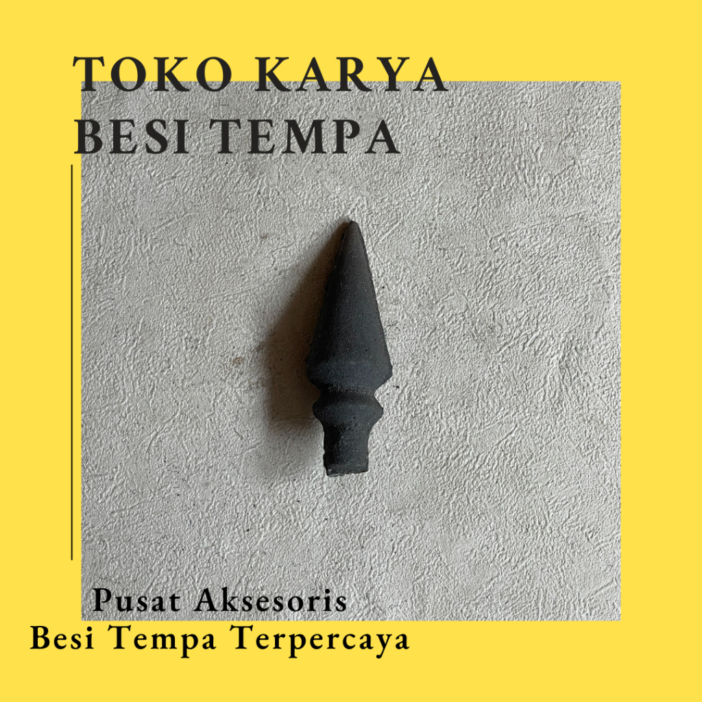 Ornamen Pagar Besi Tombak Cor Bulat 134 / Ornamen Tombak Cor 12,5 cm / Ornamen Tombak Cor 10 cm / Or