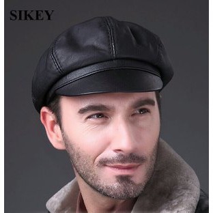 Topi kulit asli untuk pria BARU TOPI PRIA KULIT ASLI TOPI KOMANDO POLISCE