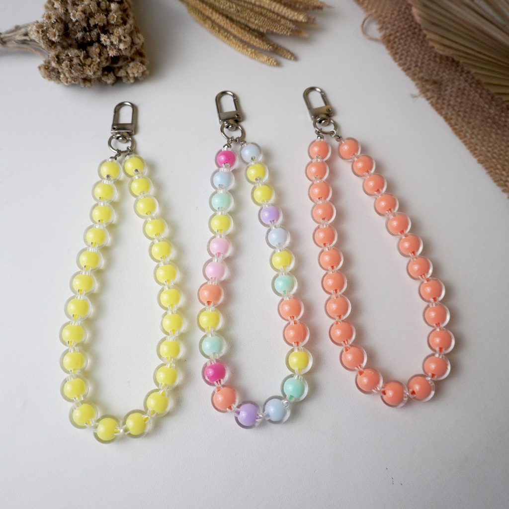 Phone Straps HP Gantungan HP Korean Chain Bead-Gantungan HP dengan Manik-Manik Lucu