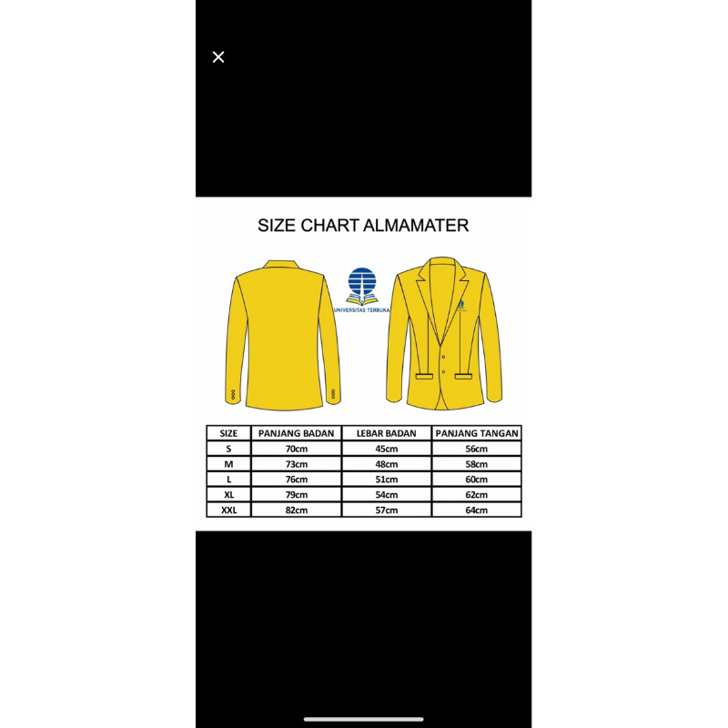 PRELOVED ALMAMATER UT UNIVERSITAS TERBUKA KUNING