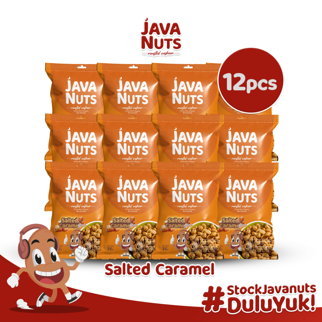 

JavaNuts Salted Caramel 12 Pcs - Camilan Kacang Mede Panggang