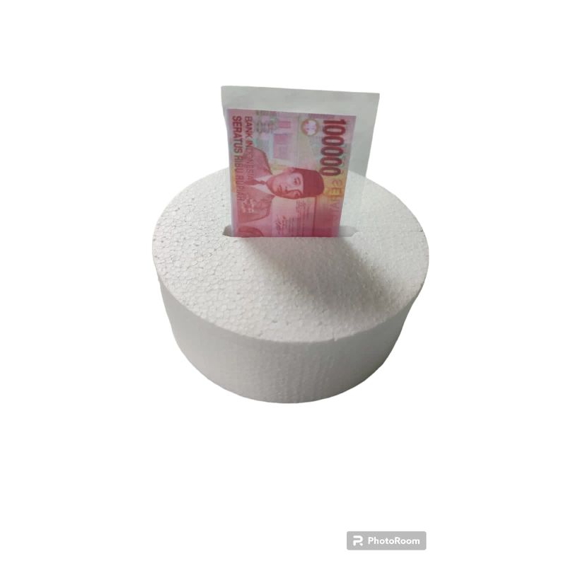 

moneybox bulat bahan styrofoam