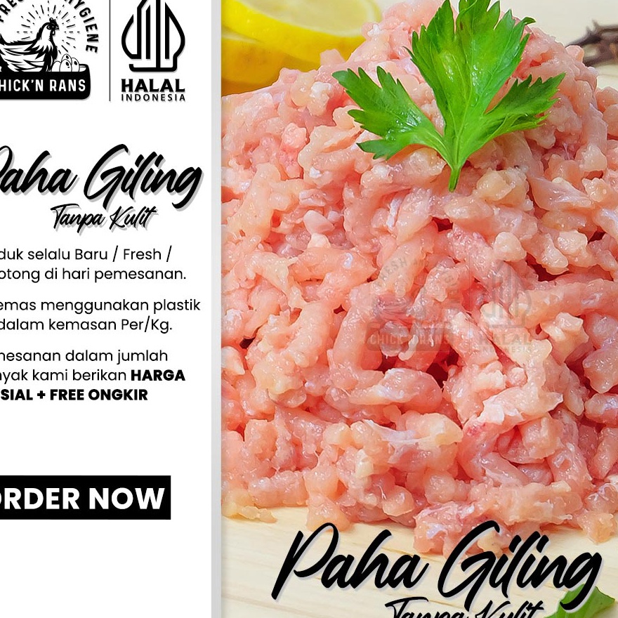 

Dijamin Ori Daging Ayam Giling Paha Tanpa Kulit 1kg