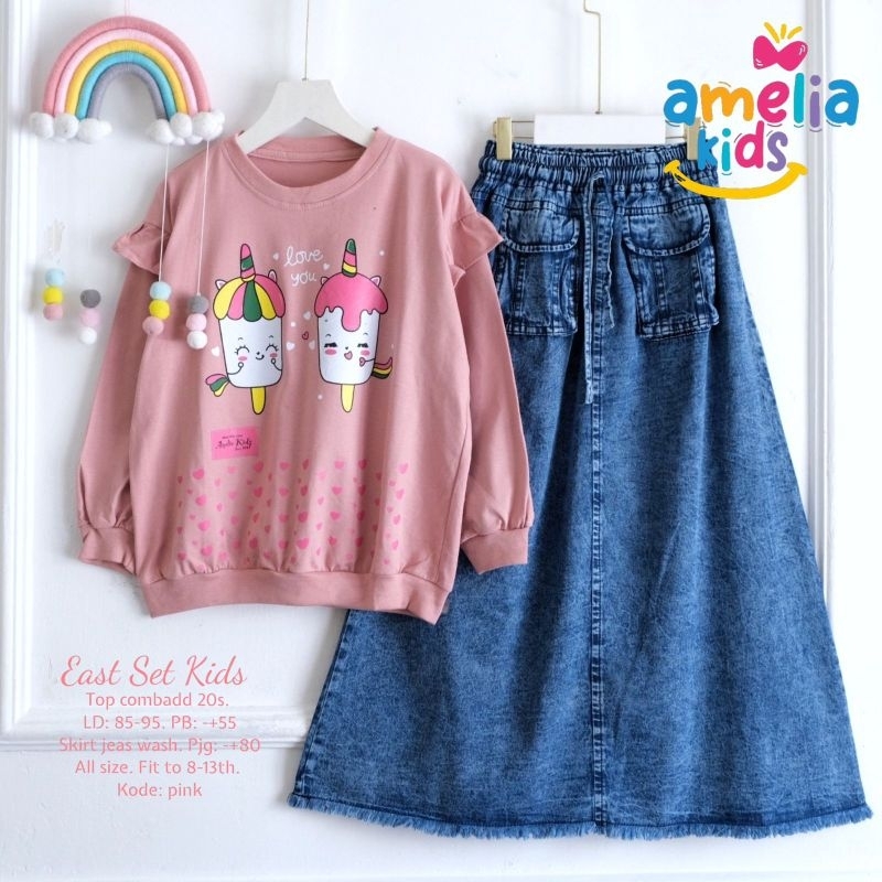 east set kids setelan anak perempuan ORI Amelia kids fashion