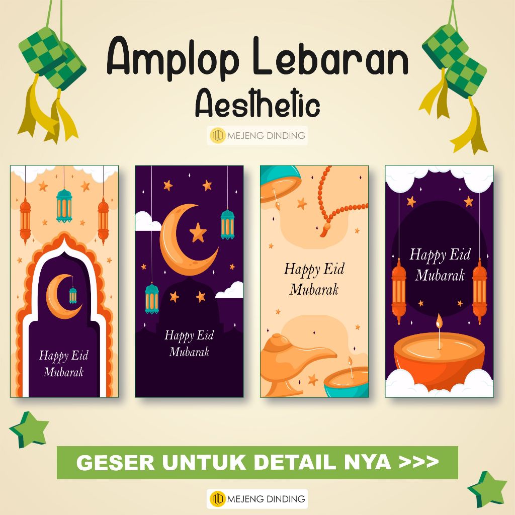 

Amplop Lebaran Karakter Lucu / Uang Tidak Di Lipat / Amplop Angpau Lebaran Klasik / Amplop Lebaran 2024 Unik Aesthetic 1 Pack / Amplop Hari Raya Idul Fitri 2024 2025 2026 / Amplop THR Lebaran WARNA UNGU 4
