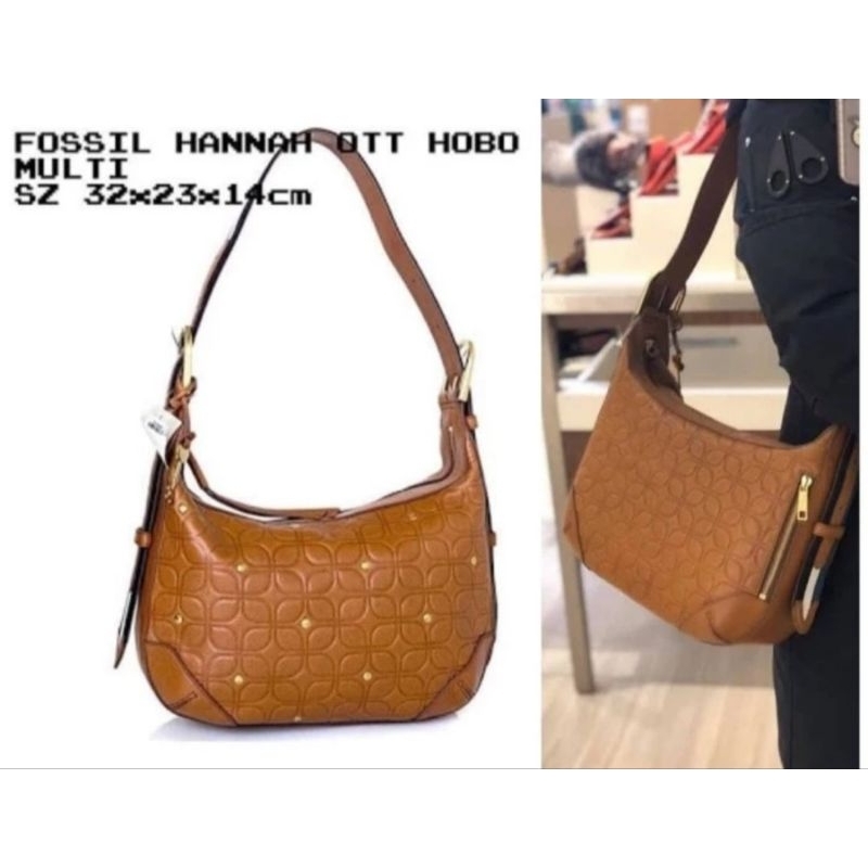 Tas Preloved Hannah Hobo Brown Multi