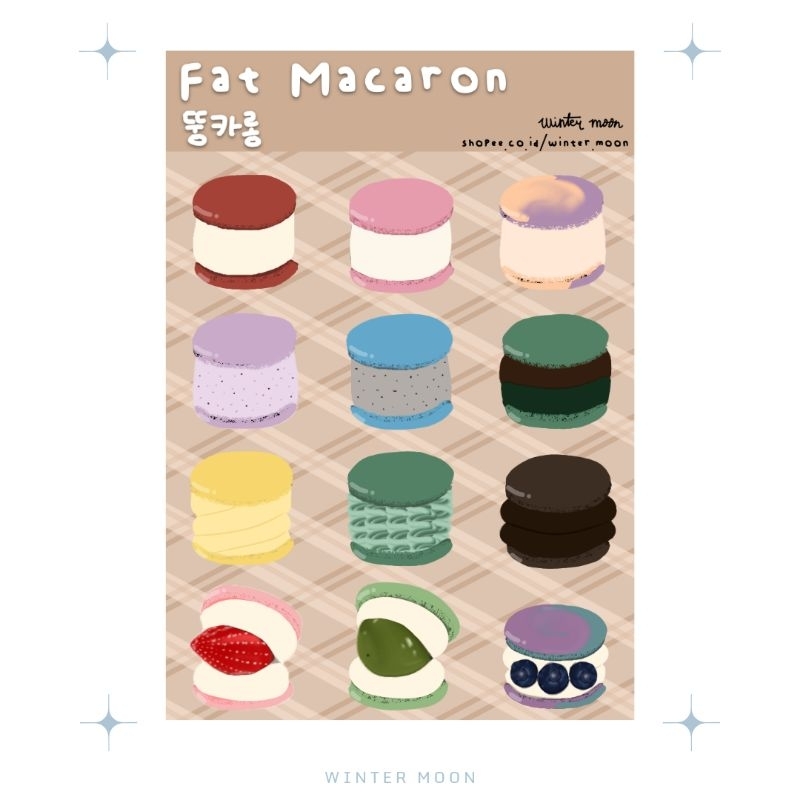 

Korean Fat Macaron 뚱카롱 Sticker