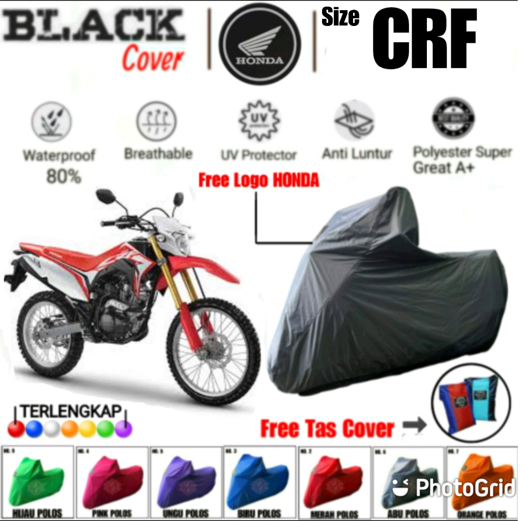 Cover Motor CRF, Sarung Motor CRF, Selimut Motor CRF, Body Cover Motor CRF  Polyester Premium , Poly