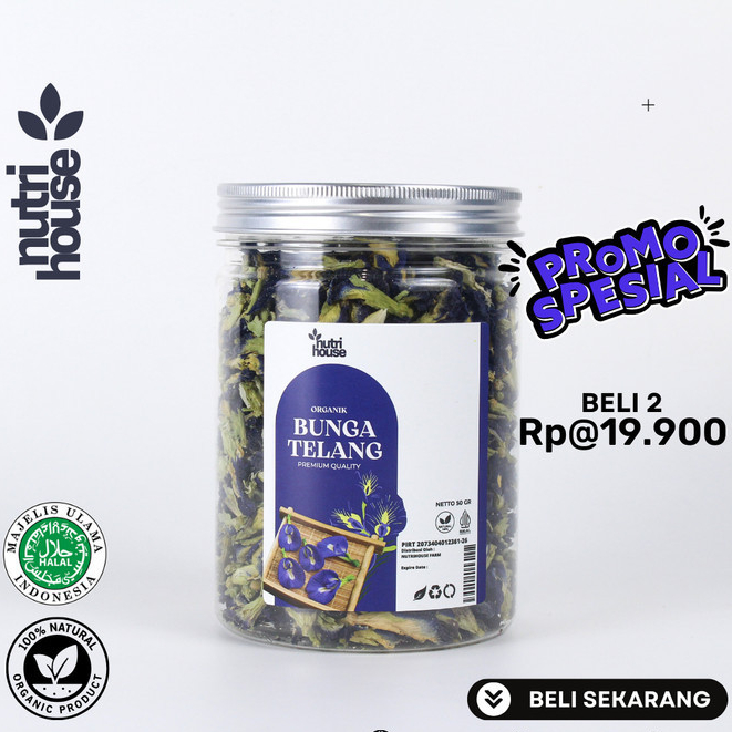 

Teh Bunga Telang Kering Organik NutriHouse / Butterfly Pea Tea