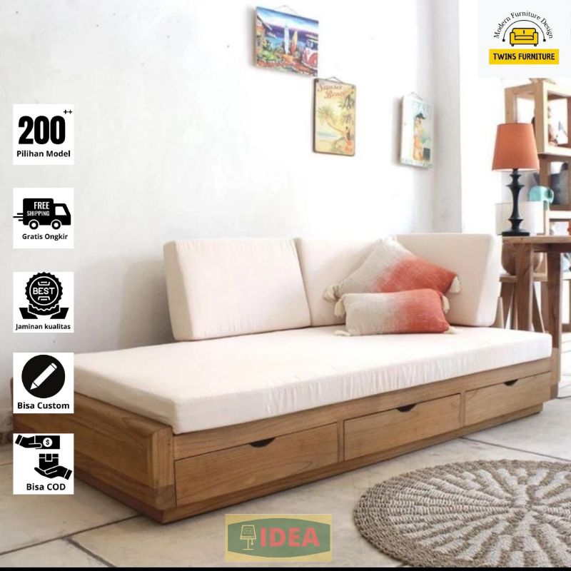 IDEA - Sofa Bed /Kasur Minimalis Kursi Santai /Sofa Laci