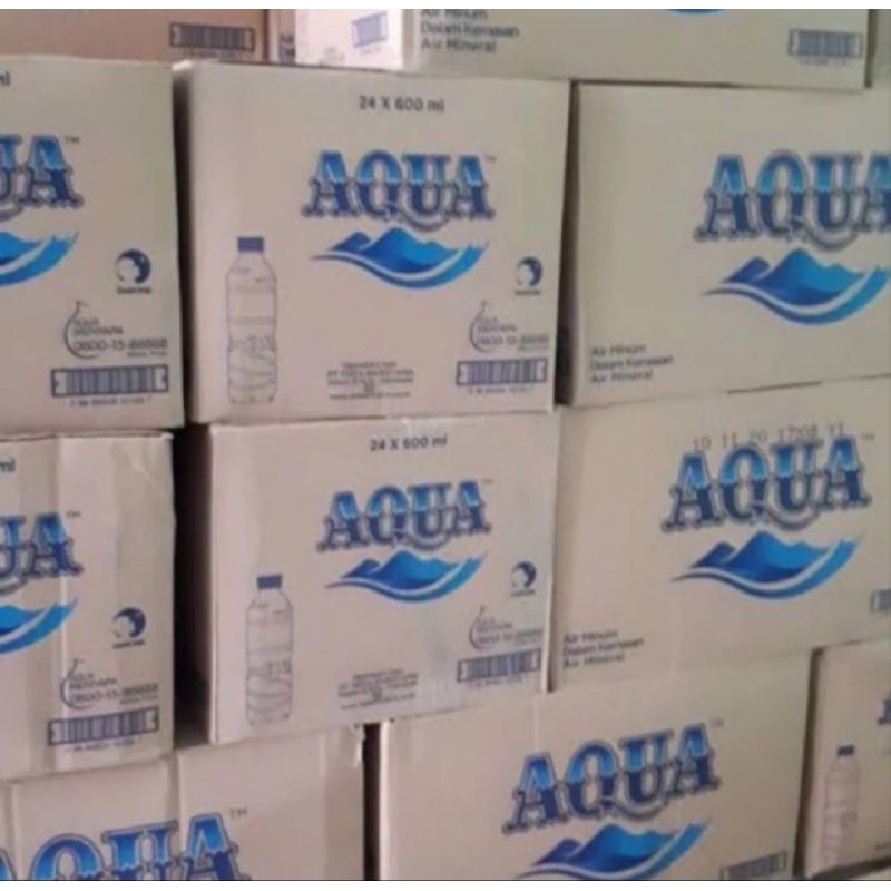 ￼Aqua Botol 600ml / Aqua Botol Tanggung 1 Dus Isi 24 Botol