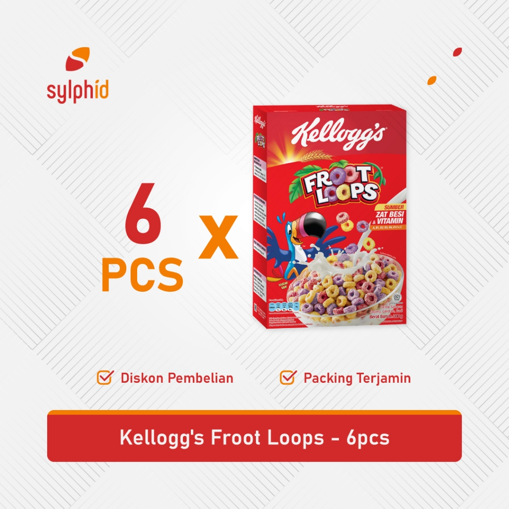 

Kellogg's Froot Loops 300 gram / Kelloggs Sereal Gandum Rasa Buah (6 pcs)