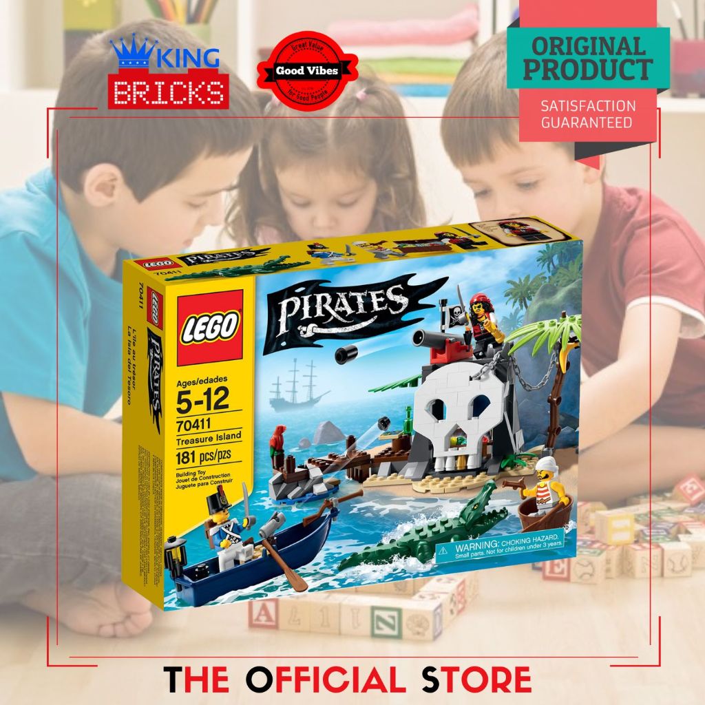 LEGO Original PIRATES 70411 Treasure Island - Mainan Anak Edukasi Kapal Bajak Laut Benteng Tengkorak