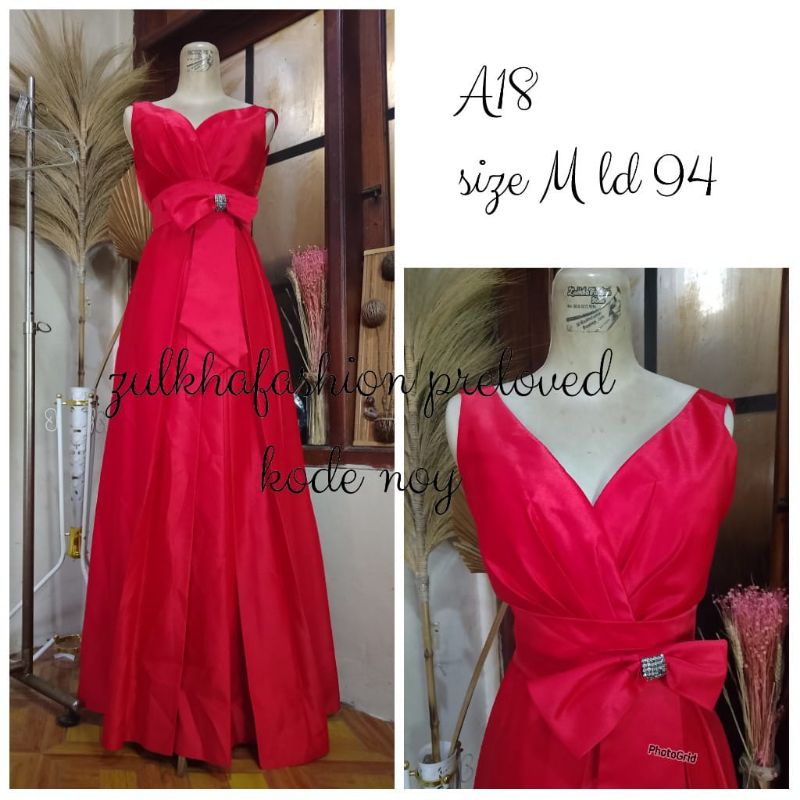 GAUN LONGDRESS WEDDING MEWAH MERAH