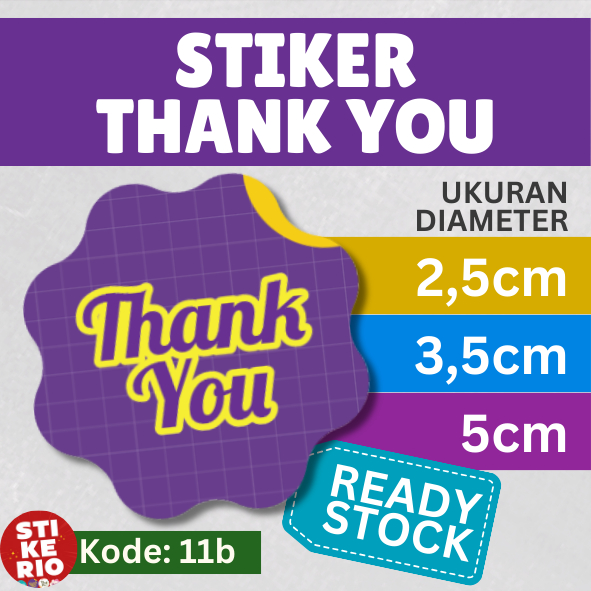 

Stiker Thank You | Stiker Label Terima Kasih | uk. 2,5cm 3,5cm 5cm -11b