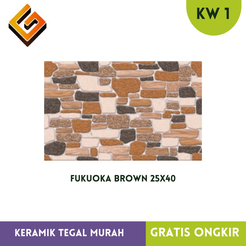 Keramik Motif Batu Alam 25x40 Fukuoka Emboss kw1