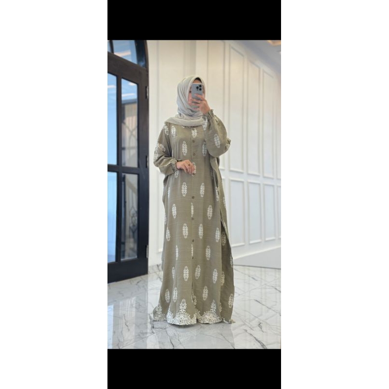 deluna wear kaftan standart varian army olive
