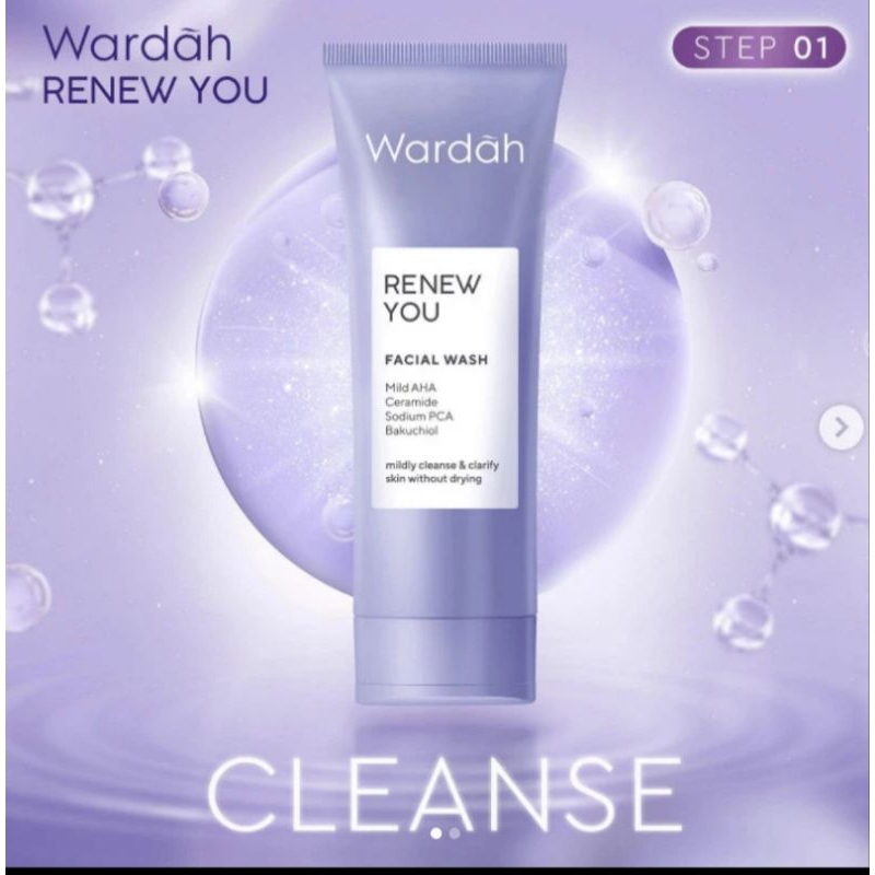 Facial Wash Wardah Renew You 🩷anti aging, produk original