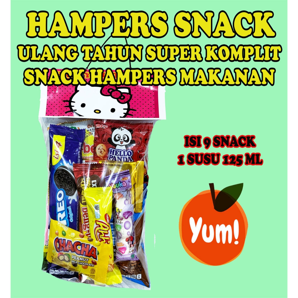 

Hampers Snack Ulang Tahun Super Komplit / Snack Hampers Makanan / Souvenir Ultah