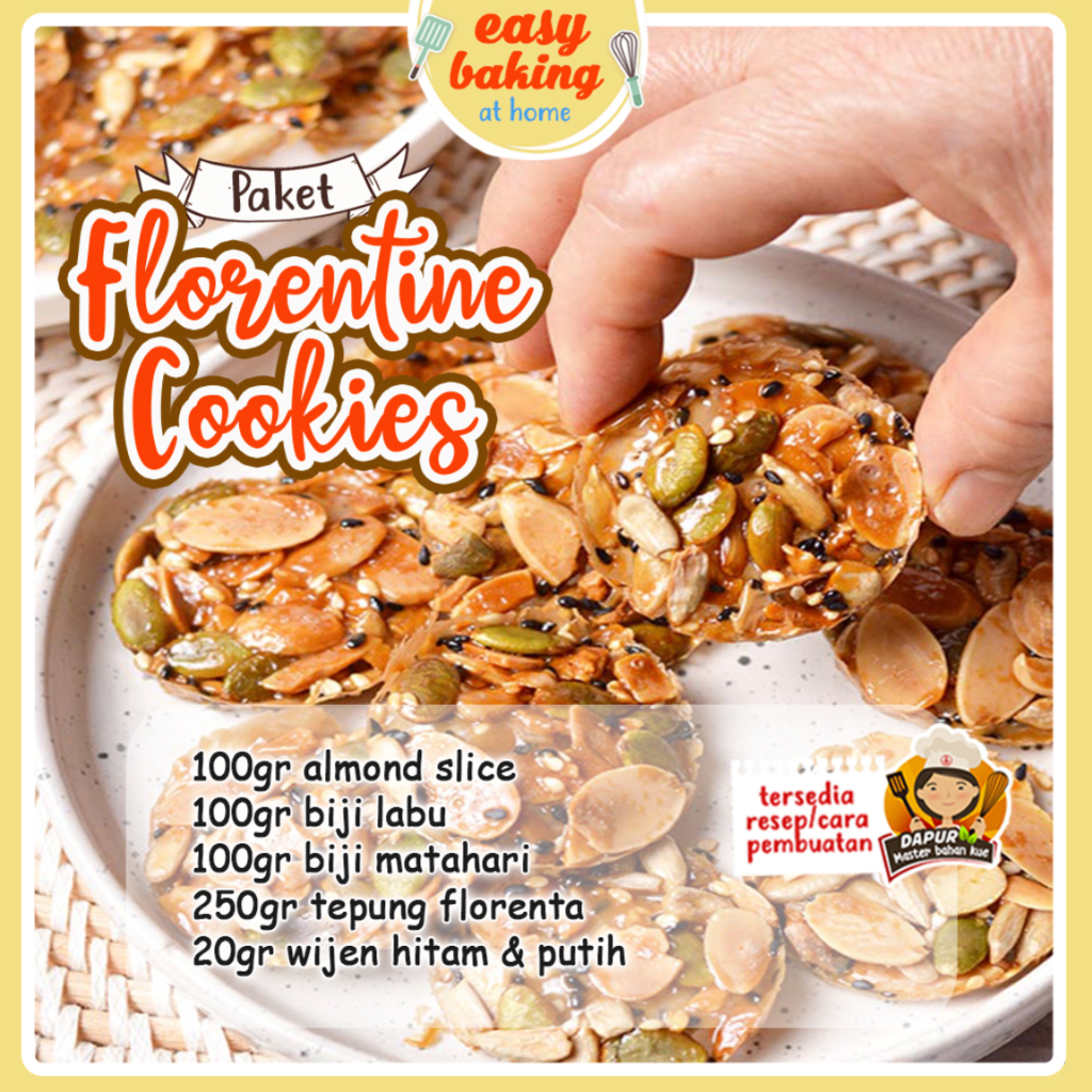 

Paket Florentine Cookies Lengkap / BAHAN FLORENTINE COOKIES / TEPUNG FLORENTA (1 Paket)
