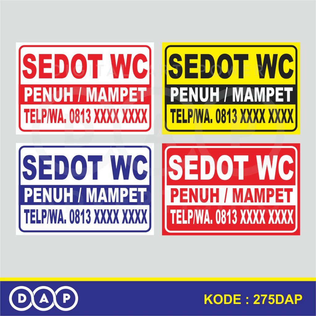 

275 - STIKER IKLAN SEDOT WC - 15 X 10 CM - VYNIL - TERBAIK