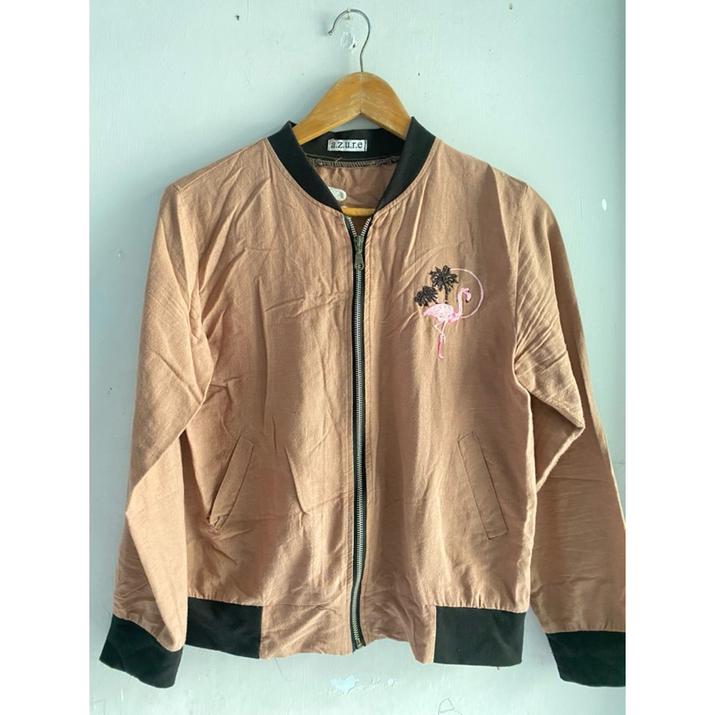preloved jacket brown flamingo