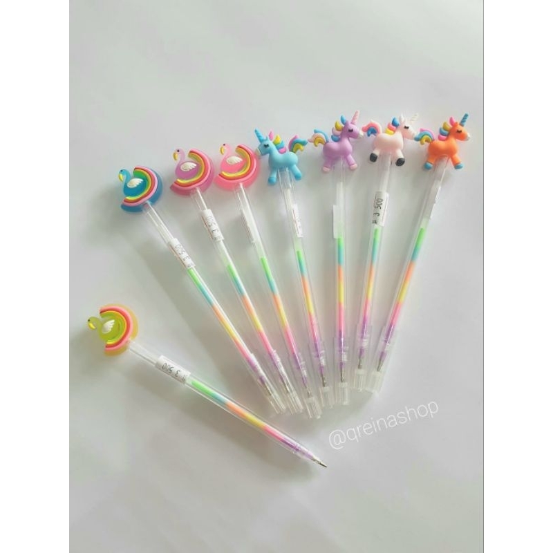 

(Bisa COD) PULPEN GEL 0.5MM TINTA RAINBOW