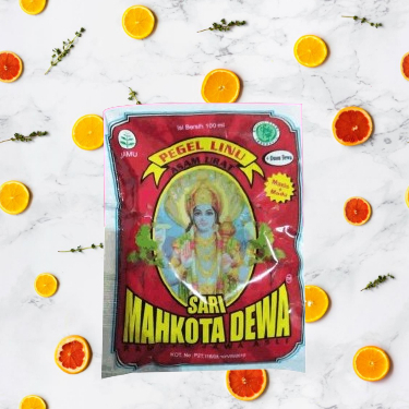 jamu Mahkota Dewa jamu cair  (Menyembuhkan Asam Urat, Sesak Nafas) isi 12 sachet