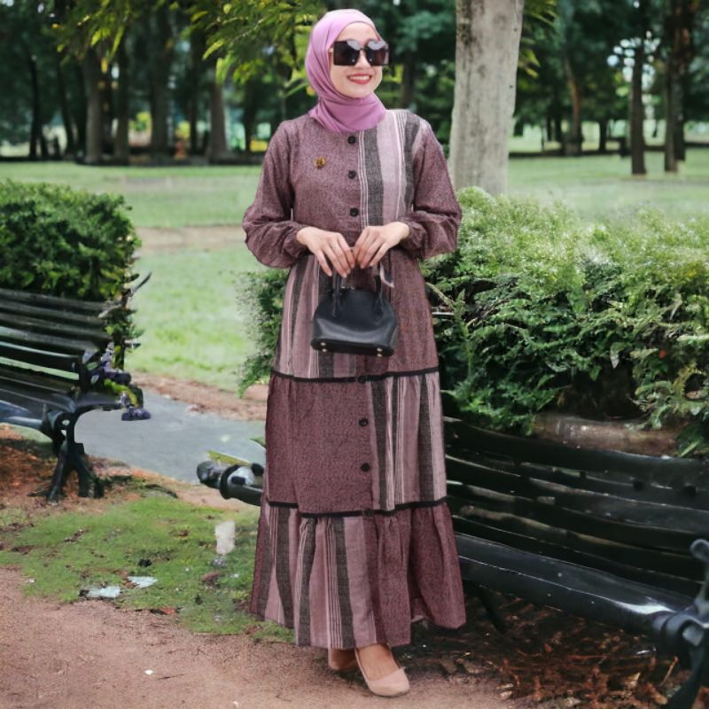 Gamis Laura Linen Maxi / Gamis Laura Terbaru / Gamis Linen Kekinian