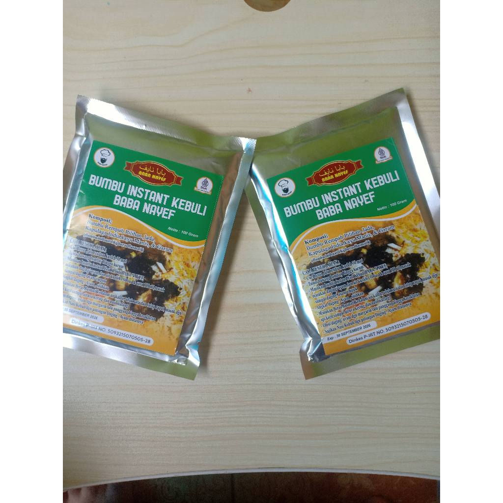 

BABA NAYEF Bumbu Instant Kebuli Baba Nayef 100 gram Enak Praktis Tinggal Tabur Dijamin Ketagihan HALAL