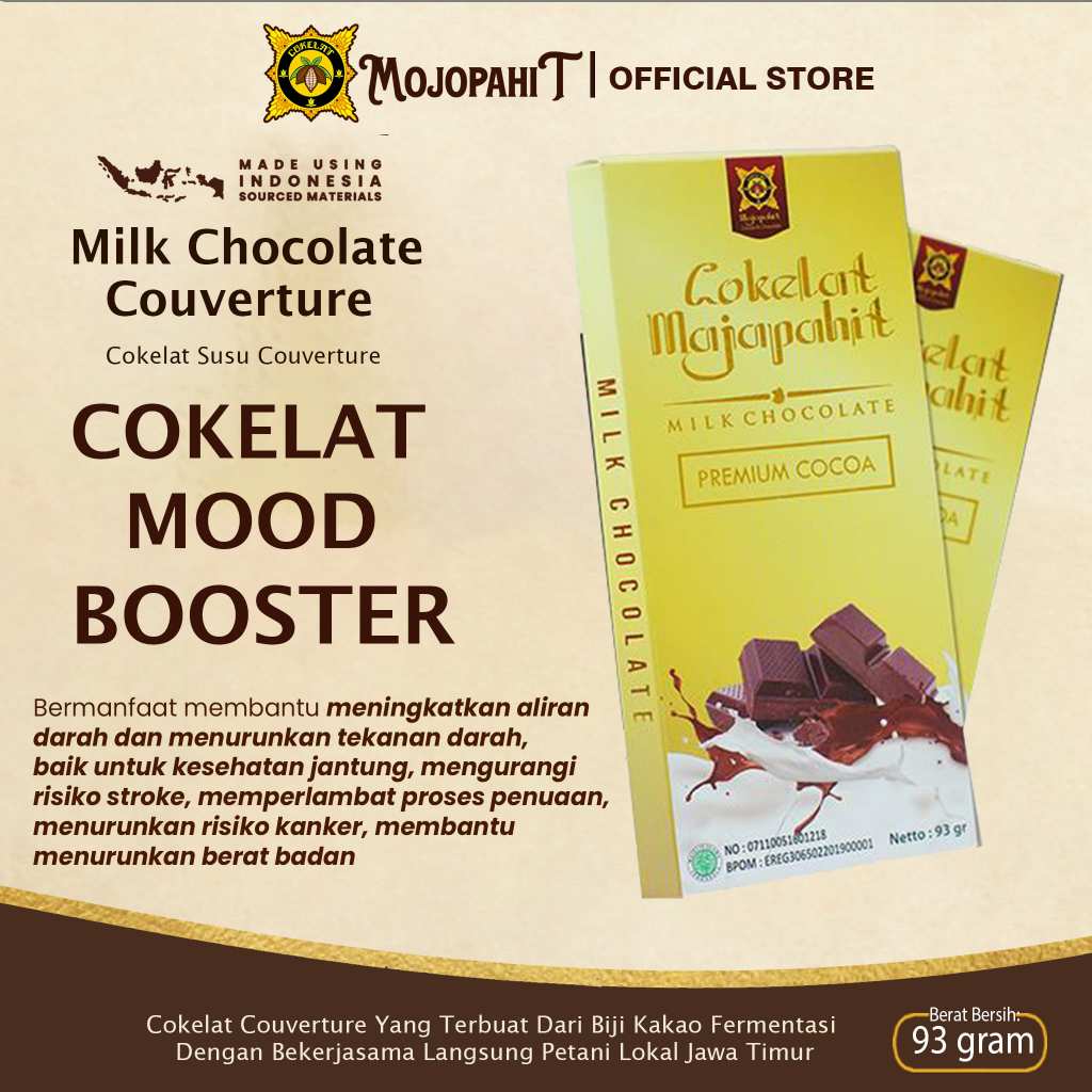 

Cokelat Mojopahit Bar 93 gr | Milk Chocolate | Cokelat Susu