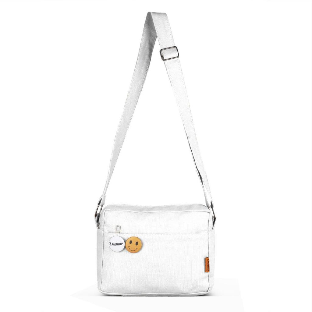 Slingbag Kanvas  Makoto Tas Selempang - Unisex Jelitashopline ( FREE PIN )