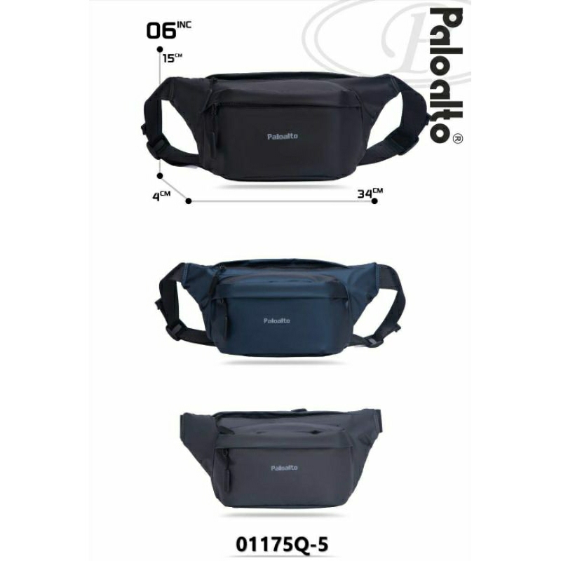 Tas Slempang Pria Original Palo Alto 01175Q-5 Warna Hitam Grey Navy // Slempang Pria Original Palo A