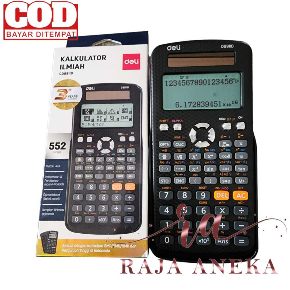 

Original Deli Scientific Calculator / Kalkulator Ilmiah / Kalkulator 552 Fungsi Kurikulum Indonesia CD991ID