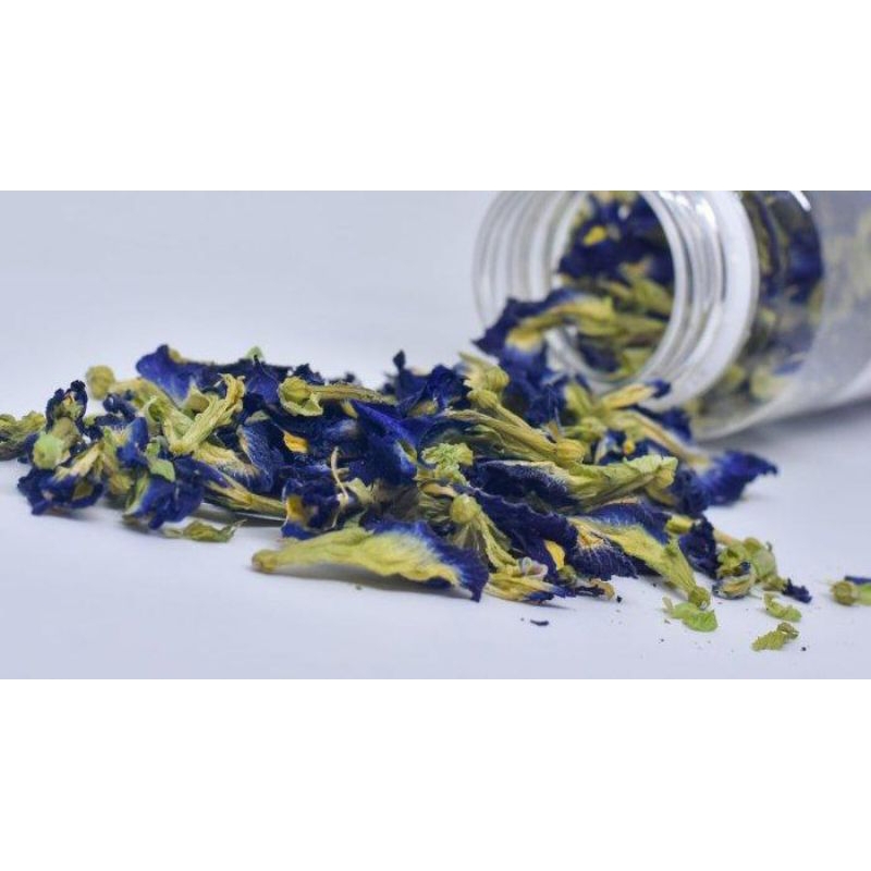 

Teh bunga telang ungu kering matahari