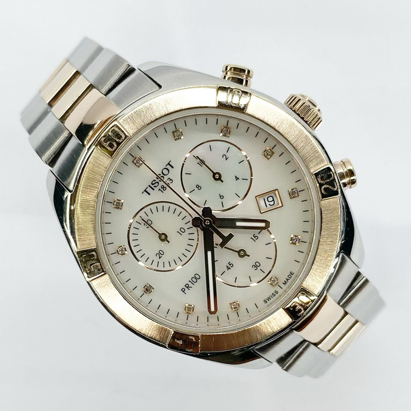 TISSOT PR100 Sport CHIC Chronograph Two Tone MOP Dial Diamond