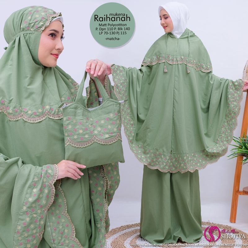 Mukena Raihana//mukena//peralatan sholat//mukena bordir