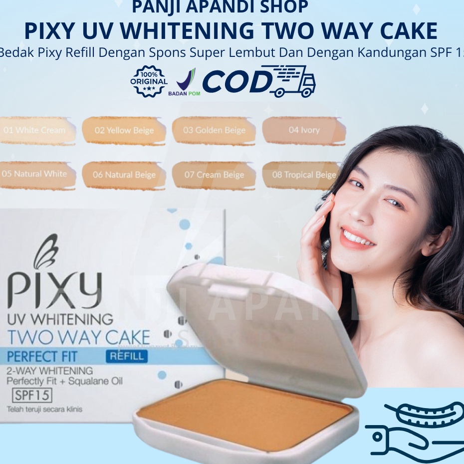 GROSIR Bedak Pixy Two Way Cake Refill Compact Powder Bedak Padat SPF 15 12g  PANJI APANDI SHOP