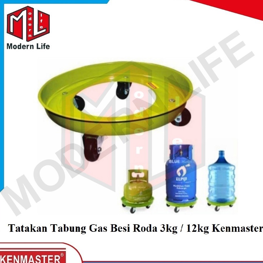 Terlaris KENMASTER Tatakan Galon Tabung Gas 3 12 Kg Bahan Besi Kaki Roda
