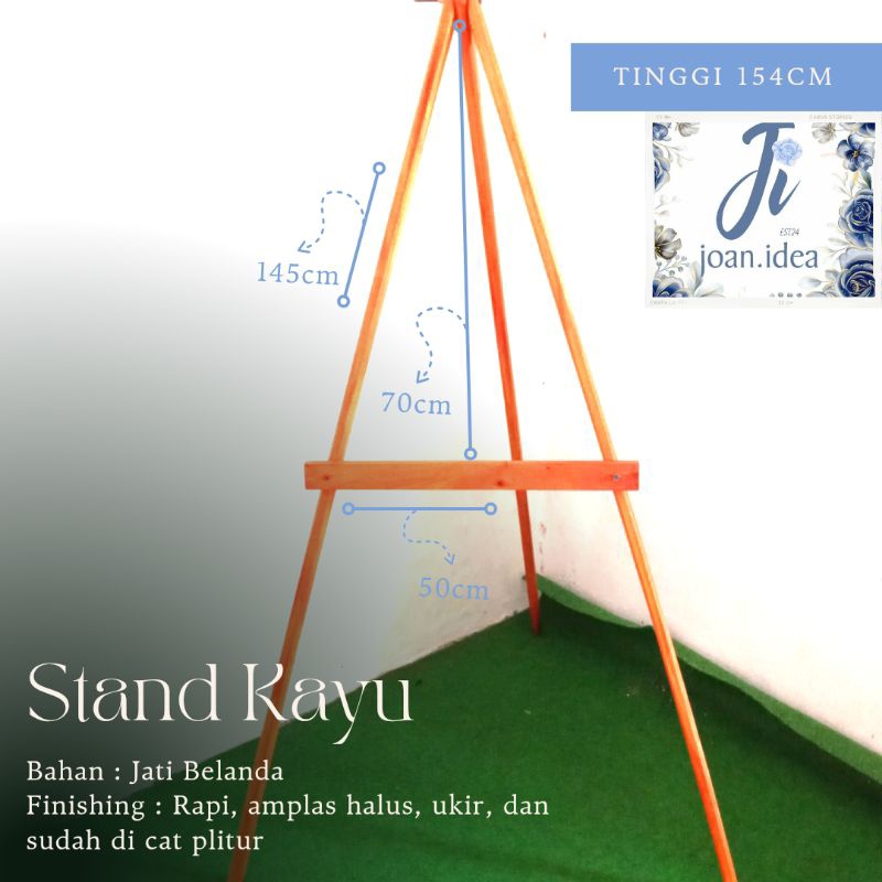 

Standing Tripod Wooden Easel Tripod Kayu Stand - 145cm