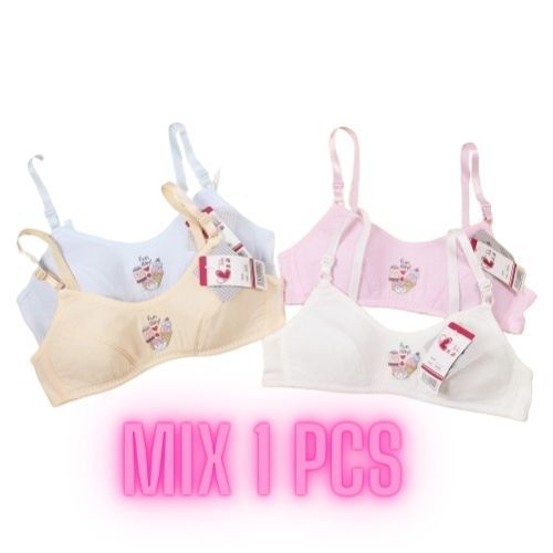 Bra Pelajar Anak Perempuan isi 1Helai Remaja Bahan Katun Busa Tipis Polos - Bra SD SMP/SMA 11-18 th